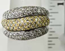 Shimmering 18K Two-Tone Diamond Dome Ring