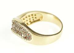 14K Yellow Gold 0.71 Ctw Pave Red Diamond Wave Statement Ring