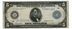 Series of 1914 Large Size $5 Federal Reserve Note (1-A)