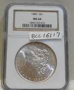 1886 Morgan Dol NGC MS-64, near Gem
