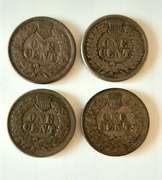 2 1863 & 2 1864 CN Indian Cents