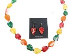 Sterling & Multi-Colored Jade Necklace & Earrings