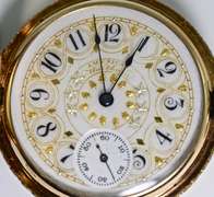 Exquisite 14K Multicolor-Gold Ladies Pocketwatch