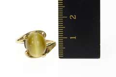 10K Yellow Gold 1960's Retro Tiger's Eye Cabochon Statement Ring