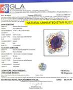 Very Rare Unheated Massive 18.64CTS Natural Star Ruby & White Sapphire Ring in Vermeil