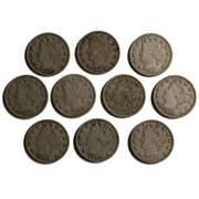 10 1883 Rackateer Variety No Cents  Barber V Nickels