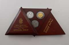 (3) 2000 Italy Millennium Medal Set Silver, Titanium, Gold W/ Diamonds