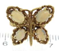Fabulous Yellow Gold Opal Butterfly Ring