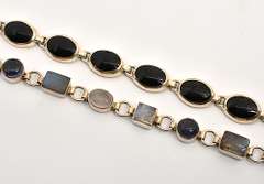 Pair of 2 Sterling Stone Bracelets