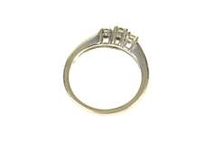 14K White Gold 0.27 Ctw Three Stone Diamond Engagement Ring
