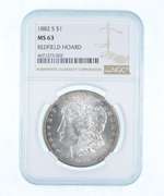 MS63 1882-S Morgan Silver Dollar - Redfield Hoard - Graded NGC