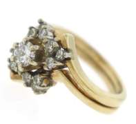 Stunning Round Brilliant Cut Center w Diamond Guard Ring