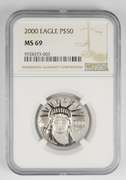 MS69 2000 $50 American Platinum Eagle 1/2 Oz - Graded NGC