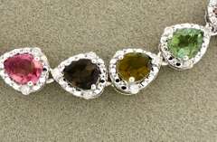 Incredible Tourmaline & Diamond Necklace in Vermeil