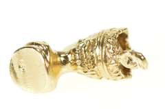 9K Yellow Gold 3D Queen Elizabeth Head Bust Royalty Charm/Pendant