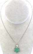 Lovely Emerald Cluster Necklace in Sterling Silver