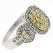 Incredible 14kt WG Yellow and White Diamond Ring
