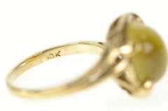 10K Yellow Gold 1960's Retro Tiger's Eye Cabochon Statement Ring