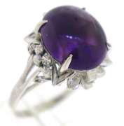 Sterling Silver Cabachon Amethyst Ring