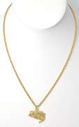 Detailed Fish Necklace in 14KT Yellow Gold