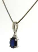 Fantastic Blue Sapphire & Diamond Accent Necklace