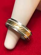MENS 14K WHITE AND YELLOW GOLD BAND