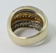 Shimmering 18K Two-Tone Diamond Dome Ring