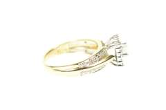 10K Yellow Gold Princess Diamond Halo Promise Engagement Ring