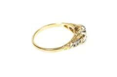 14K Yellow Gold 1940's Ornate Two Tone Engagement Setting Ring