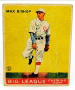 1933 Max Bishop, A's Goudey Gum Baseball Card