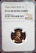 1960 Large Date 1C PF 67  RD Ultra Cameo NGC