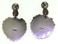 Sterling Silver Heart Shape Turquoise Drop Earrings