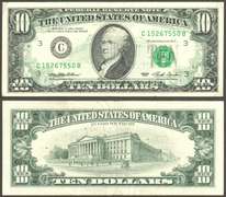 $1 1981 Cutting Error showing tip of sheet