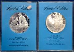 Lot Of 2 Sterling Silver Franklin Mint Medals