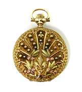 Exquisite 14K Multicolor-Gold Ladies Pocketwatch