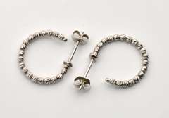 18k White Gold J Hoop Earrings