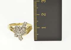 14K Yellow Gold 0.45 Ctw Diamond Freefrom Cluster Statement Ring