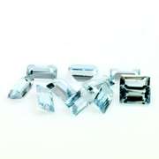 Vivid! 4.16ct emerald cut Swiss blue Topaz set