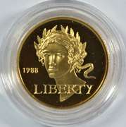 Perfect-looking 1988-W Ultra Cameo PRF $5 Gold Olympic