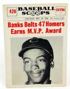 1961 Banks Belts 47 Homers MVP Baseball Card