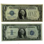 1928 A &1934 $ 1 Funnyback Silver Certificates