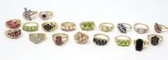 Wonderful Big Group Lot of Gemstone Rings