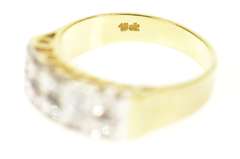 18K Yellow Gold Squared Diamond Geometric Statement Band Ring