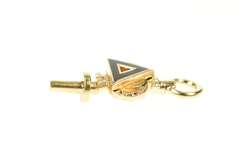 14K Yellow Gold Delta Phi Fraternity Retro Ornate Charm/Pendant