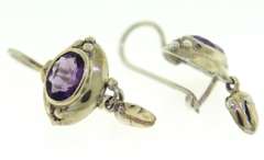 Sterling Silver Amethyst Dangle Earrings