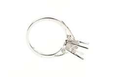 18K White Gold Oval 0.17 Ctw Diamond Engagement Setting Ring