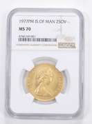 MS70 1977-PM Isle Of Man 2 Sovereign - Graded NGC