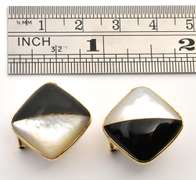 Stylish Mothof Pearl and Black Onyx Earrings