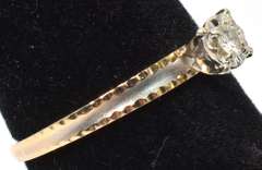 Sweet Diamond Solitaire Ring in 14KT Two-Tone Gold