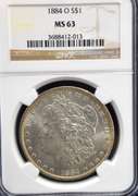 1884 O NGC NGC MS 63 Morgan Dollar